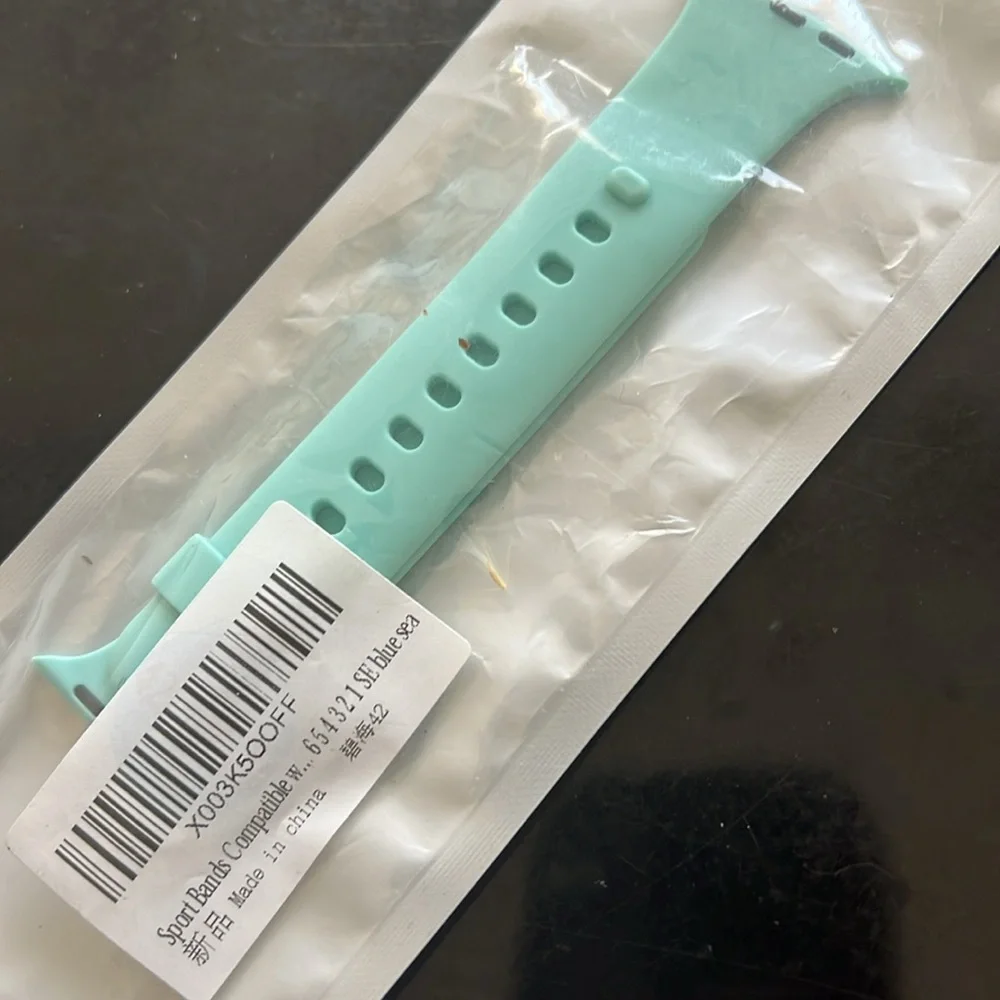 Posh Tech Mint Silicone Band with Pins for Apple Watch Series 1-7 Size 42mm-49mm